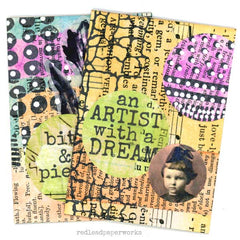 Wood Mount Altered Art Rubber Stamp