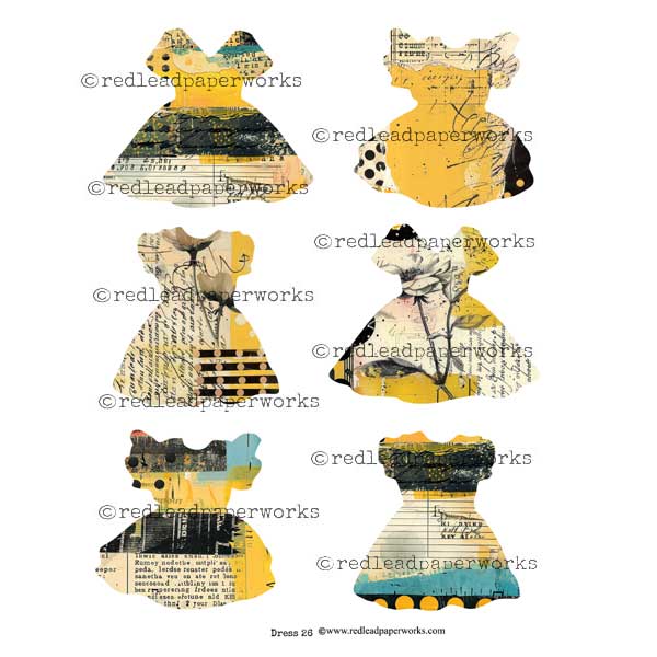 Yellow Collage Dresses Dress 26 Collage Sheet