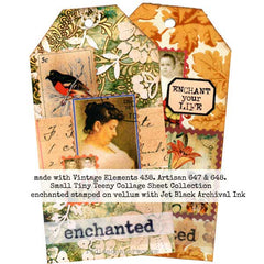 Mixed Media Vintage Elements Collage Artist Tag