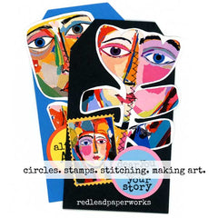 Stitched Collaged Colorful Artist Tags 