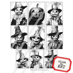 Halloween Artist Trading Cards Collage Sheets