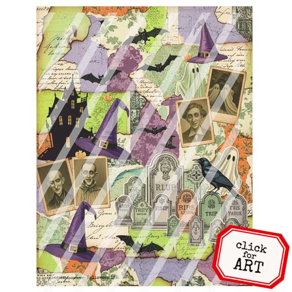 Halloween 131 Vintage Paper Scraps Collage Sheet