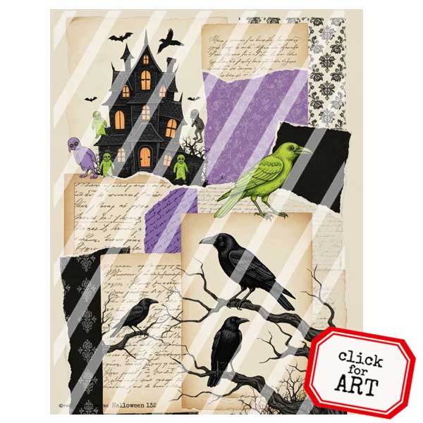 Halloween 132 Vintage Paper Scraps Collage Sheet