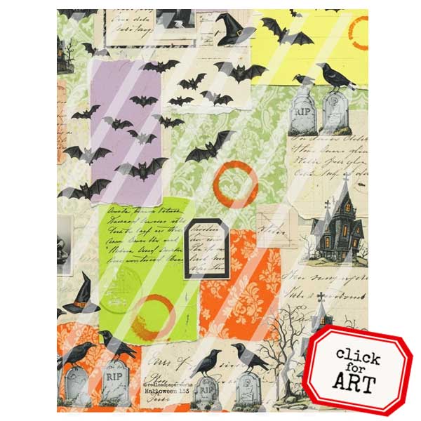 Halloween 133 Vintage Paper Scraps Collage Sheet