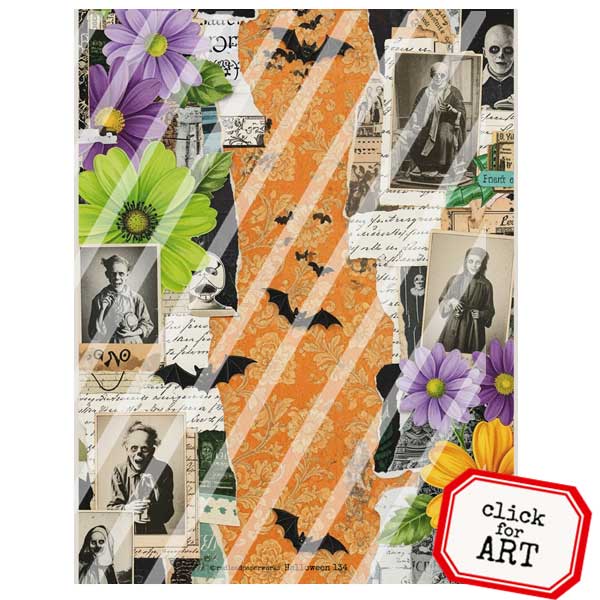 Halloween 134 Vintage Paper Scraps Collage Sheet
