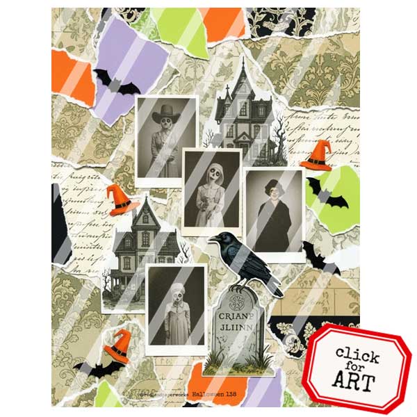 Halloween 138 Vintage Paper Scraps Collage Sheet
