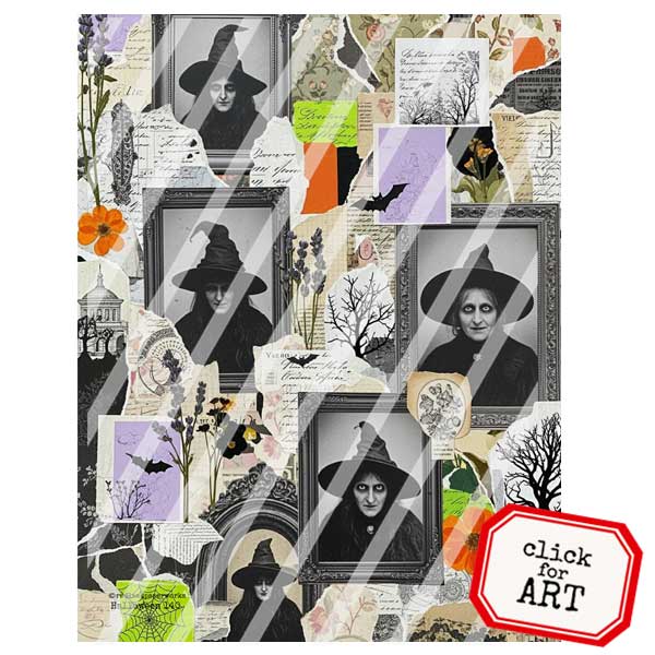 Halloween 140 Vintage Paper Scraps Collage Sheet