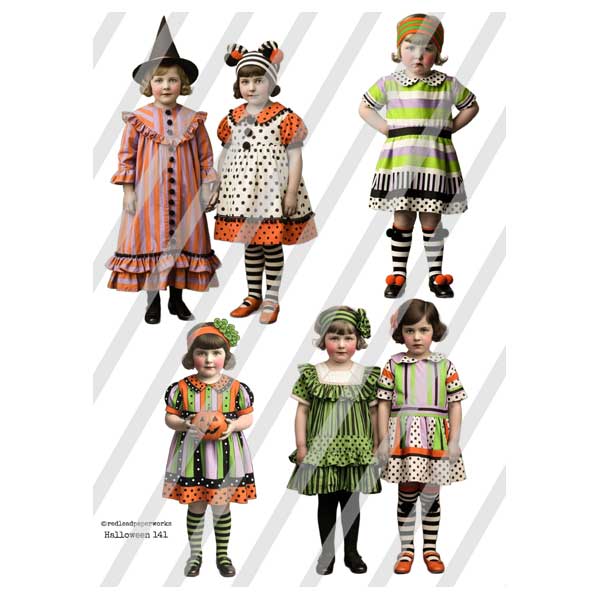 Halloween 141 Halloween Paper Dolls Collage Sheet