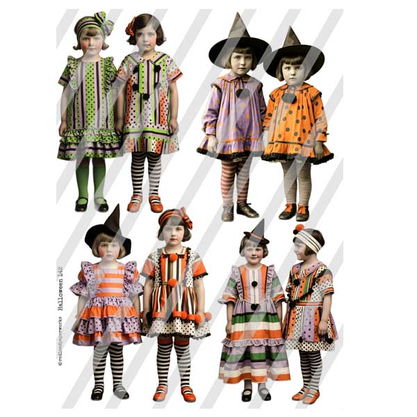 Halloween 142 Halloween Paper Dolls Collage Sheet