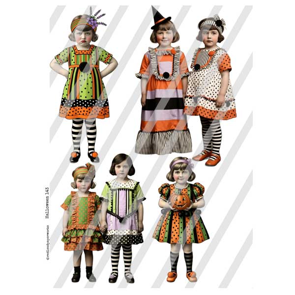 Halloween 143 Halloween Paper Dolls Collage Sheet
