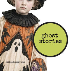 Ghost Stories Halloween Paper Dolls Dressed in ghost Halloween Costumes. 