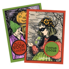 Hocus Pocus Halloween Wood Mount Rubber Stamp