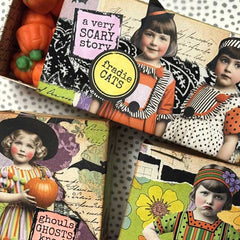 Halloween Paper Dolls Collaged Treat Boxes