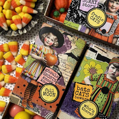 Halloween Collaged Paper Doll Treat Boxes