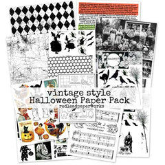 Mixed Media Vintage Halloween Scrap Book Papers
