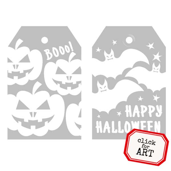 Halloween Boo Halloween Tags Rubber Stamp