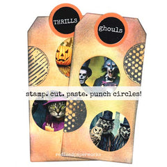 Distressed Mixed Media Halloween Stamped Art Tags