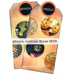 Distressed Mixed Media Halloween Stamped Art Tags