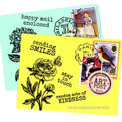 Rubber Stamped Happy Mail Envelopes