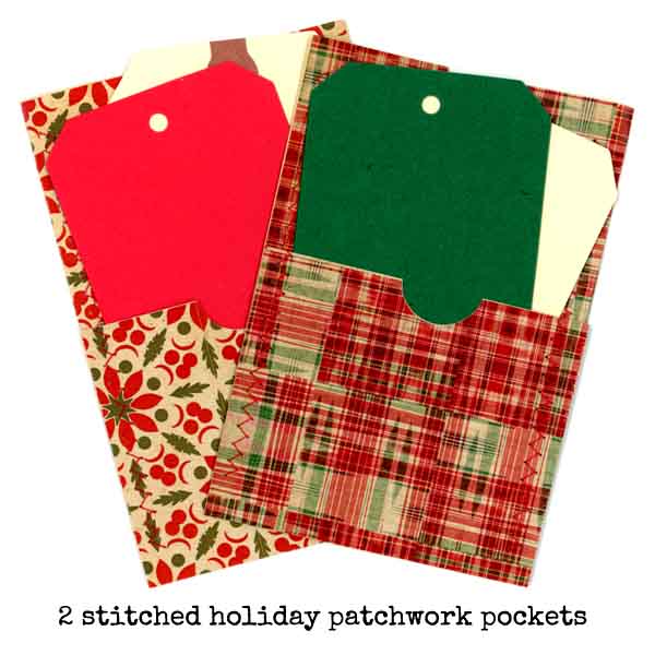 2 Stitched Patchwork Holiday Double Pockets