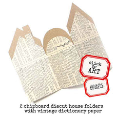 2 Die Cut Chip Board House Folders