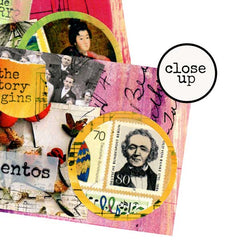 Mixed Media Vintage Photos Index Card Art