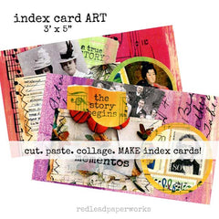 Mixed Media Collage Index Card Art
