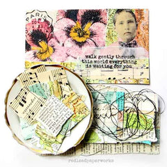 Wood Mount Walk Gently Rubber Stamp