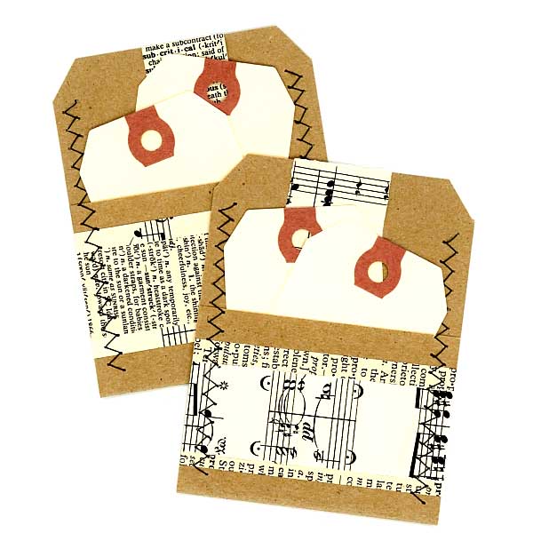 2 Stitched Kraft Paper Pockets and Tags Collection