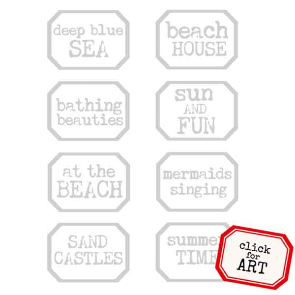 Deep Blue Sea Little Labels Rubber Stamp