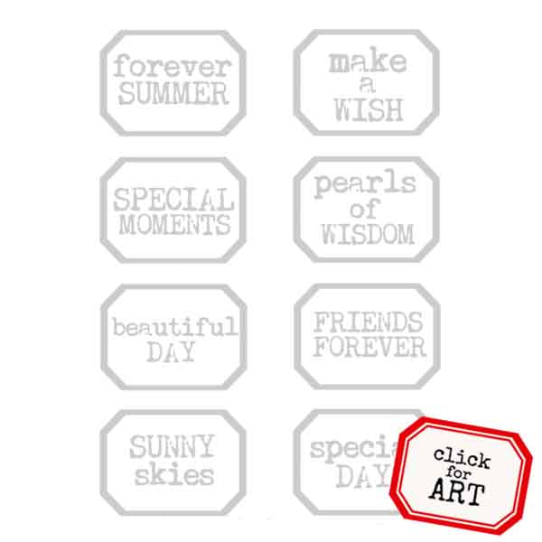 Forever Summer Little Labels Rubber Stamp