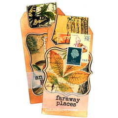 Mixed Media Faraway Places Art Tags