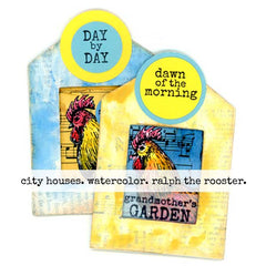 Mixed Media Rooster Art Houses