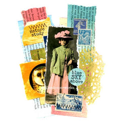 Mixed Media Blue Sky Above Collage Tags