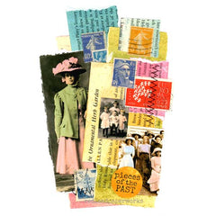 Pieces of the Past Mixed Media Art Tags Collage