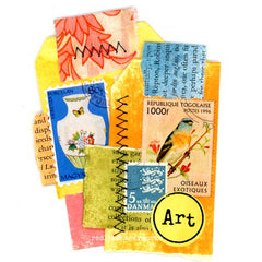 Mixed Media Stitched Art Tags