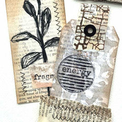 Energy Stitched Mixed Media Art Tags