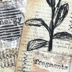 Mixed Media Fragments Rubber Stamped Art Tags