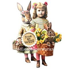 Mixed Media Spring From Me to You Paper Doll Collage