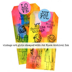 Mixed Media Water Colored and Stamped Art Tags