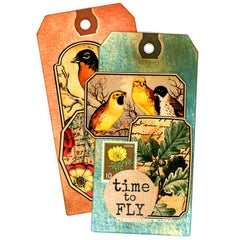 Mixed Media Time To Fly Autumn Art Tags