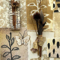 Mixed Media Nature Study Stencil Collage