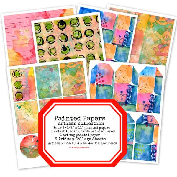 Painted Papers Mixed Media Collage Sheet Collection