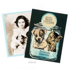 Wood Mounted Girls Best Friend Rubber Stamp