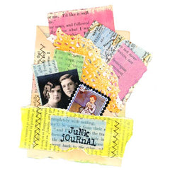 Stitched and Stamped Mixed Media Junk Journal Pocket