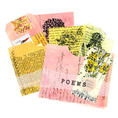 Mixed Media Painted and Stitched Vintage Pockets