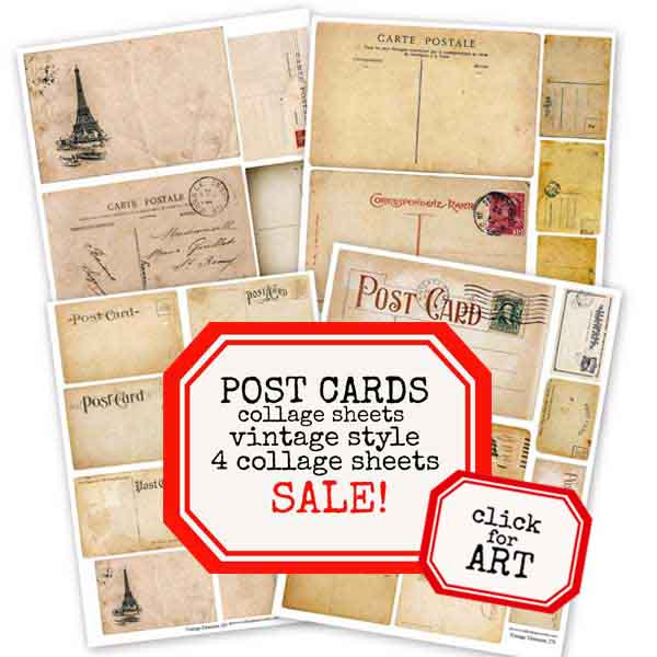 Post Cards Collage Sheet Collection