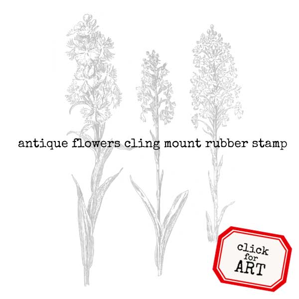 Antique Flowers Rubber Stamp Save 20%