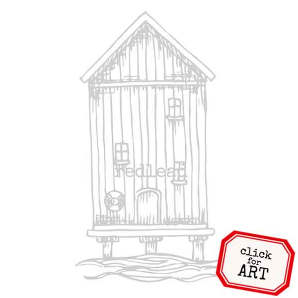 Beach Hut Rubber Stamp Save 20%