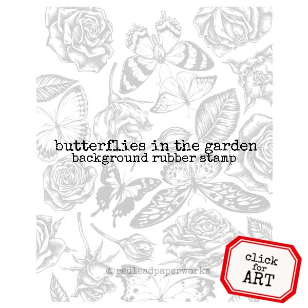 Butterflies in the Garden Rubber Stamp Save 20%
